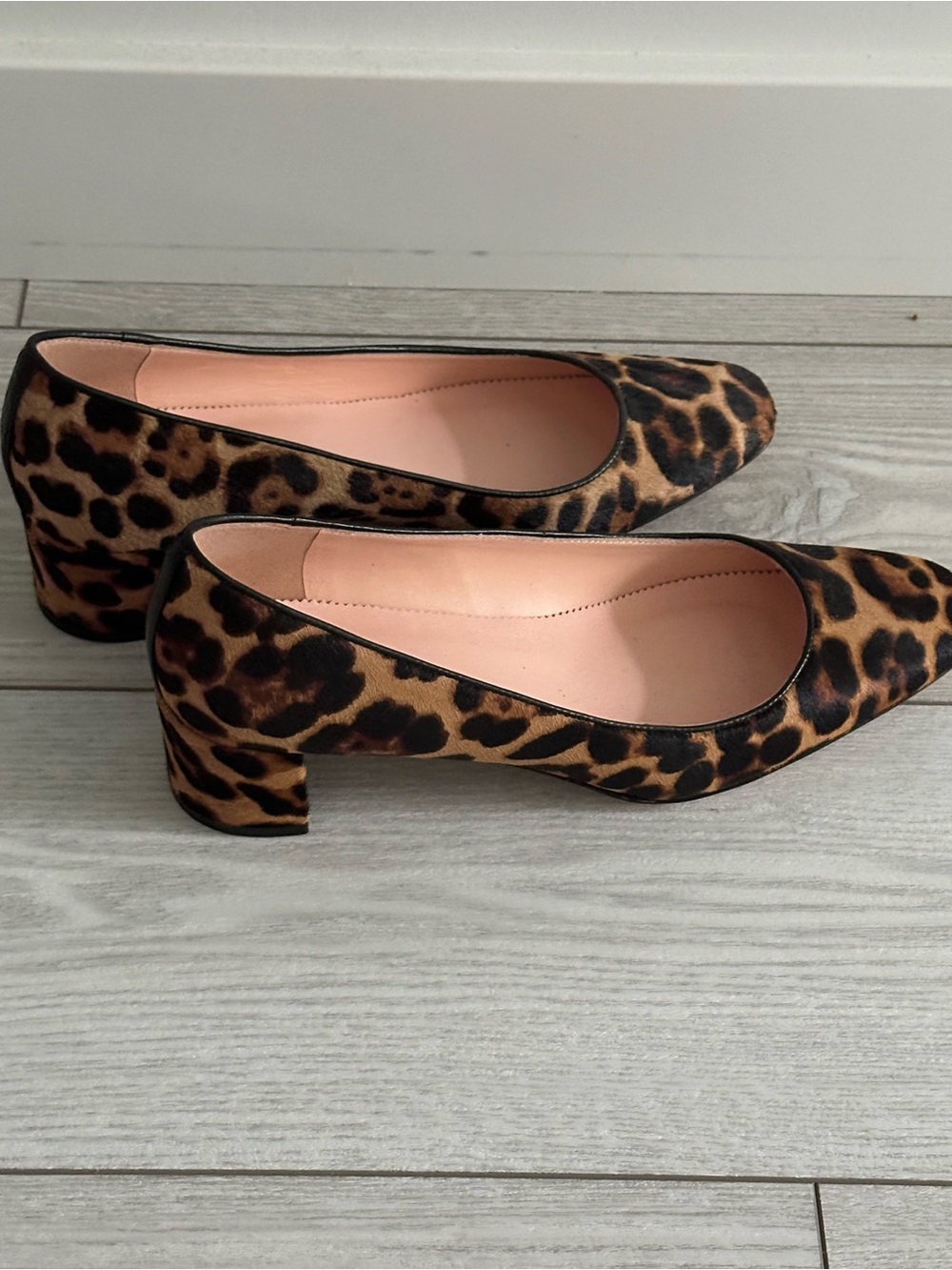 J. Crew Leopard-Print Pointed Block Heel Pumps - Brown/Black